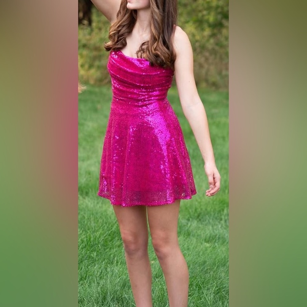 Sequin Pink Homecoming Dress